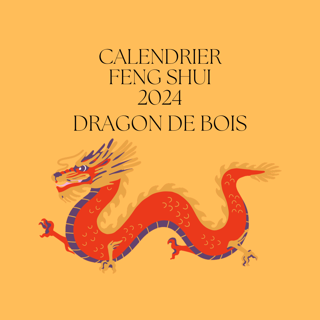 Calendrier Feng shui / Almanach 2024 Année du Dragon ensemble de 6 pièces